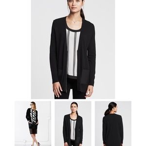 Banana Republic, black zip cardigan